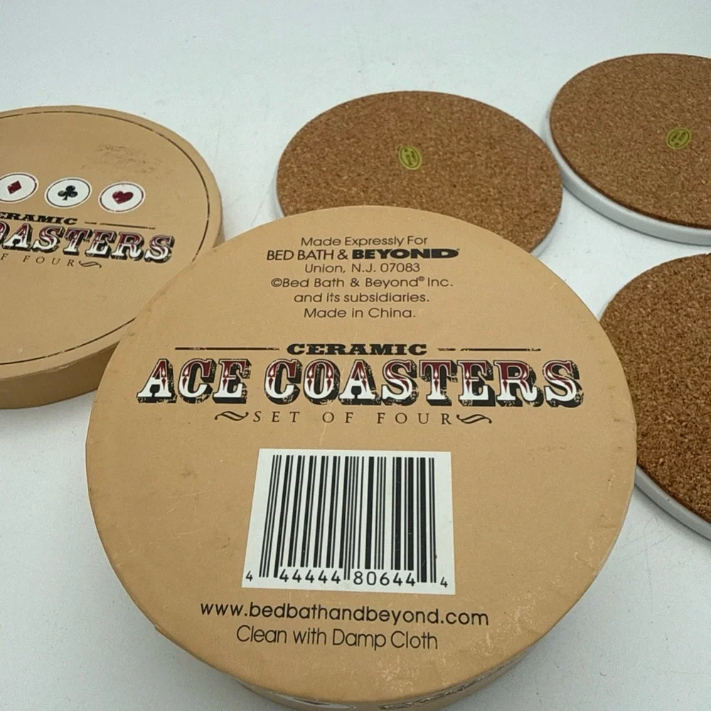 Ceramic Ace Coasters Set Of 4 Man Cave Barware Bed Bath & Beyond